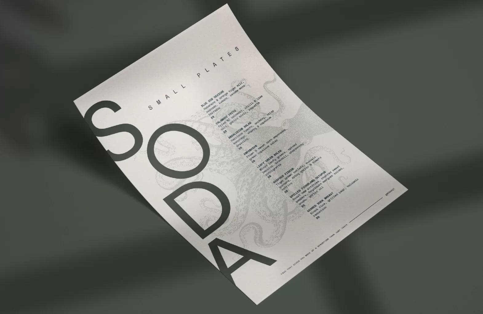 menu design for Soda